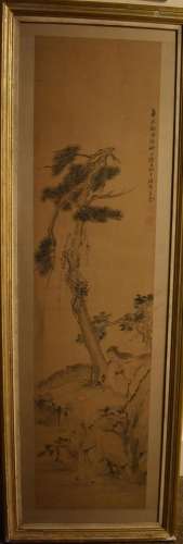 Sage in the Landscape Painting with inscription and artist s...