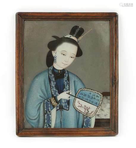 A Chinese reverse glass painting,