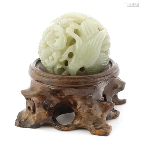 A Chinese jade ball,