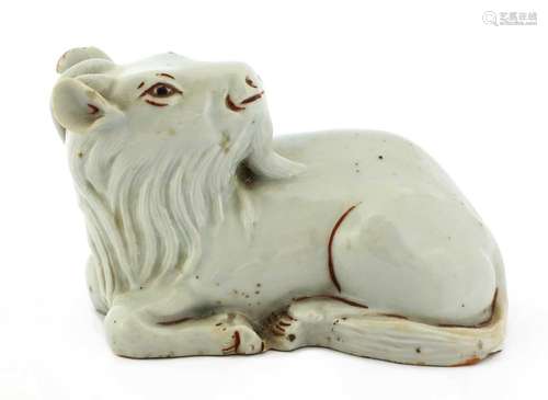 A Chinese white-glazed goat,