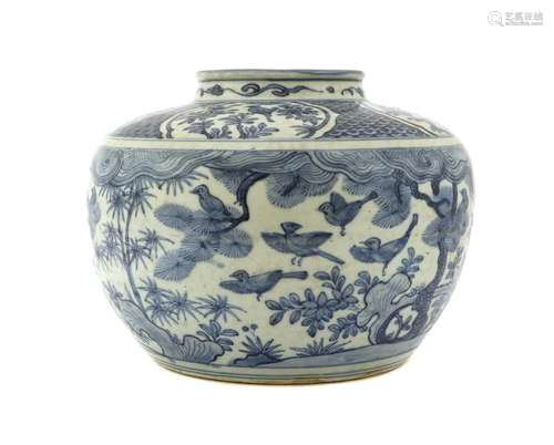 A Chinese blue and white jar,