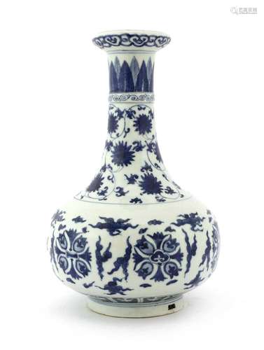 A Chinese blue and white vase,