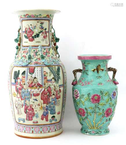 A Chinese famille rose vase,