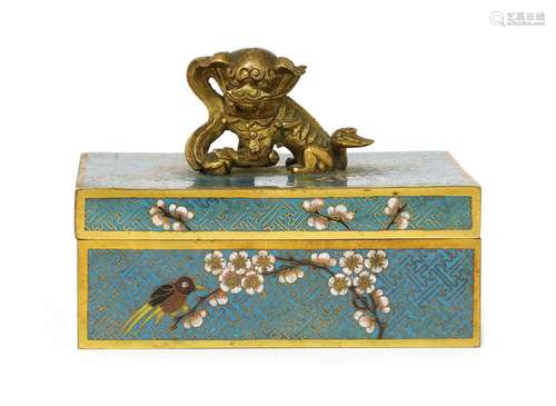 A Chinese cloisonné box and cover,