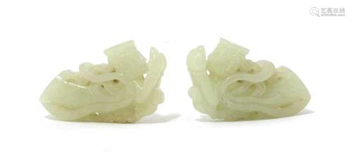 A pair of Chinese jade figures,