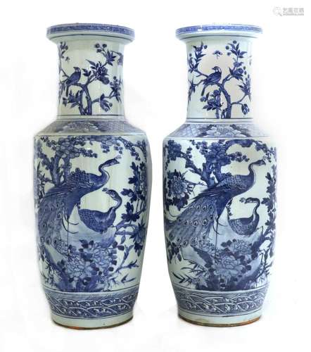 Two Chinese blue and white vases,