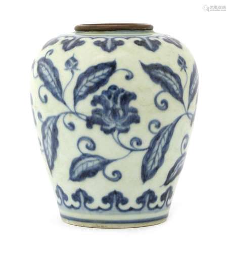 A Chinese blue and white jar,