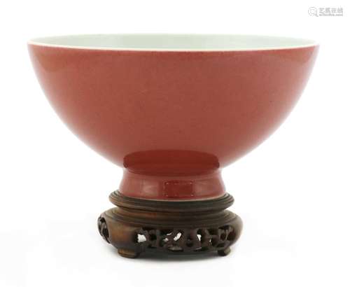 A Chinese copper-red glazed bowl,