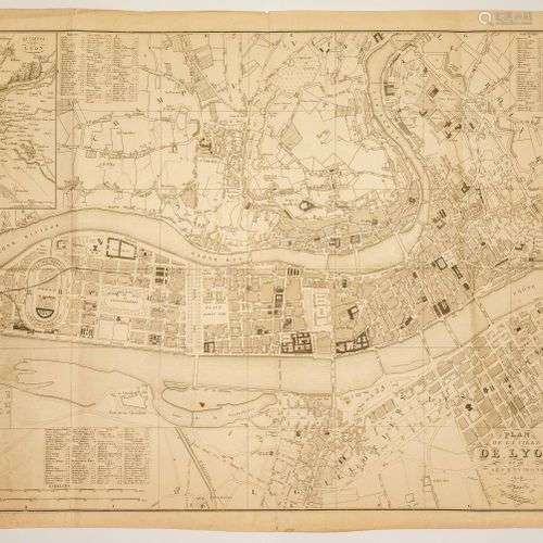 RHÔNE. « PLAN DE LA VILLE DE LYON et de ses environs, 1849. ...