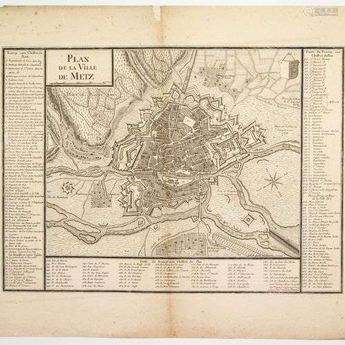 Plan de la Ville de METZ. (vers 1730) : la ville, la citadel...