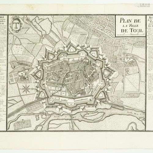 Plan de la Ville de TOUL. (vers 1730) Gravé par Didier Bugno...