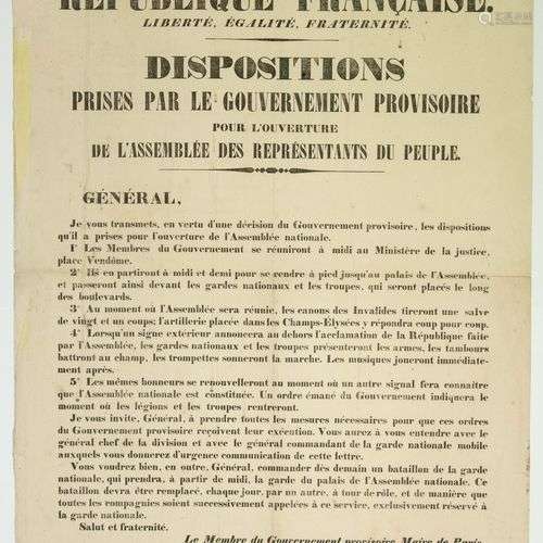 PARIS. GOUVERNEMENT PROVISOIRE de 1848 : 4 MAI 1848 : « Disp...