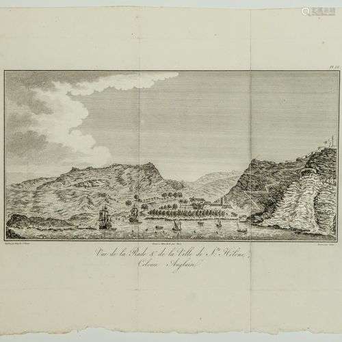 ILE DE SAINTE-HÉLÈNE. Carte XVIIIe s. : « Vue de la rade & d...