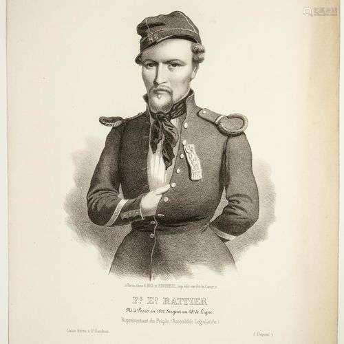 François RATTIER, Sergent, Député en 1849, Officier du Siège...