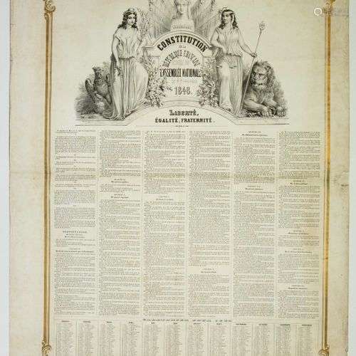 CONSTITUTION DE 1848, avec L’ABOLITION DE L’ESCLAVAGE. « CON...