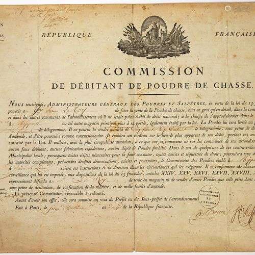 SARTHE. 1804. POUDRERIE DE RIPAULT (INDRE-ET-LOIRE.) “Commis...