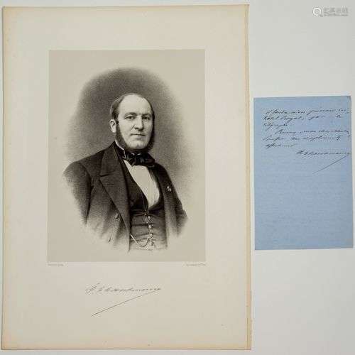 Baron Georges Eugène HAUSSMANN, 1 lettre autographe signée e...