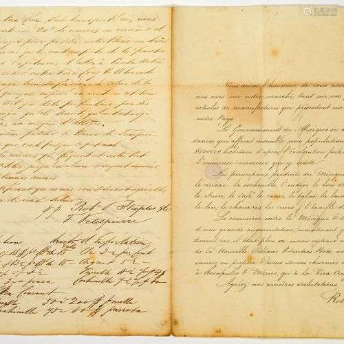 MEXIQUE. 1824. Lettre commerciale de ROBERT, STAPLES et Cie ...