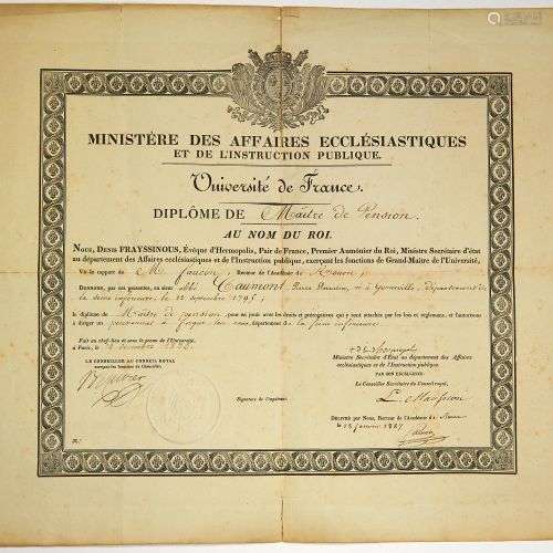 SEINE_MARITIME. PENSION de FORGES-LES-EAUX (76). BREVET DE M...