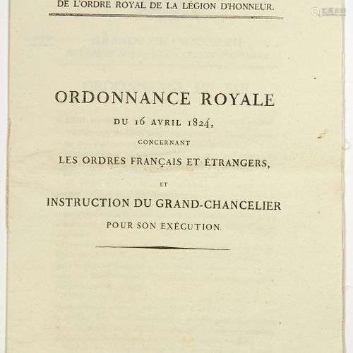 (LÉGION D’HONNEUR. ORDRES FRANÇAIS ET ÉTRANGERS. 1824) « Gra...