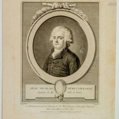 Jean Nicolas DÉMEUNIER, Comte, Président, Député du Tiers de...