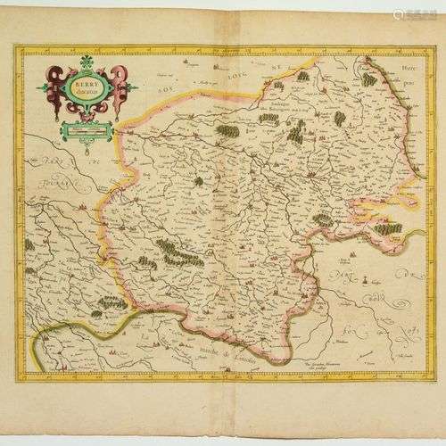 Carte du XVIIe : «BERRY Ducatis » (c.1634) (54 x 43 cm) État...