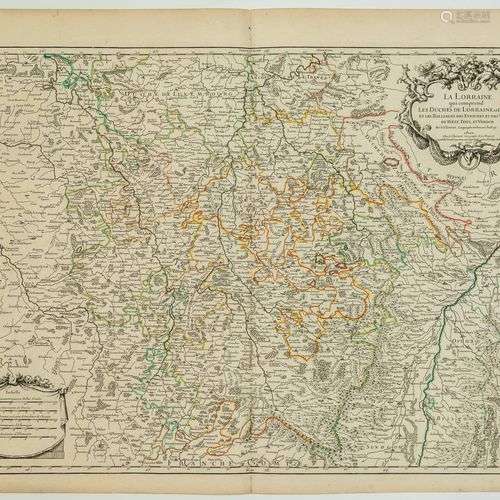 Carte de 1695 : « LA LORRAINE qui comprend les Duchés de LOR...