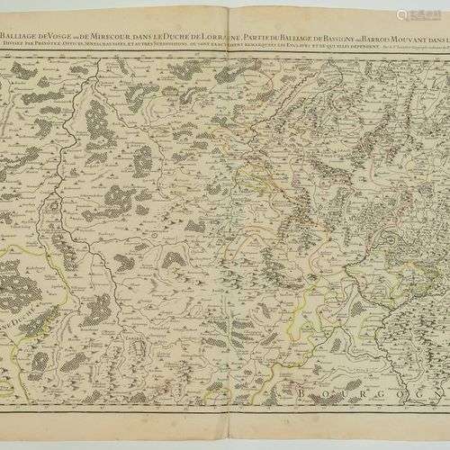 HAUTE-MARNE, VOSGES. Carte fin XVIIe « Partie du Bailliage d...