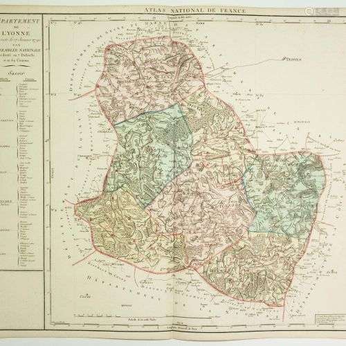 Carte de 1790. « Département de l’YONNE, décrété le 27 Janvi...