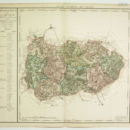 MEURTHE-ET-MOSELLE. Carte de 1790 : « Département de LA MEUR...