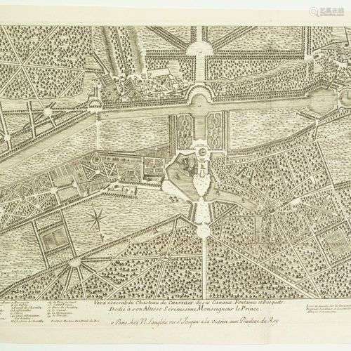 OISE. Gravure début XVIIIe : « Vue générale du Château de CH...