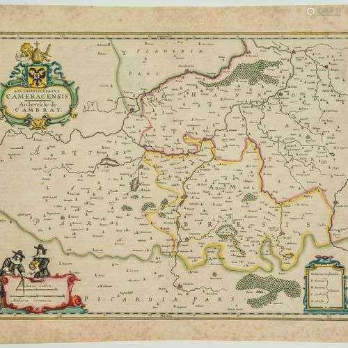 NORD. CAMBRAI. Carte XVIIe de l’Archevêché de CAMBRAY: « Arc...