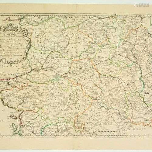 Carte de 1651 : « Gouvernement général d’ORLÉANS, suivant le...