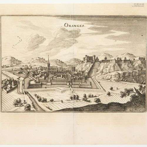 VAUCLUSE. ORANGE (84). Gravure XVIIe de la Ville d’Orange da...