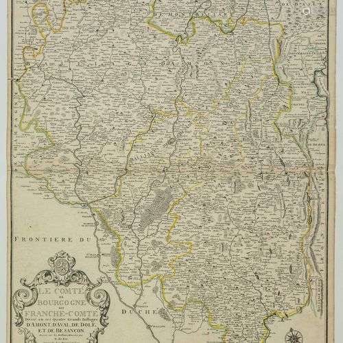 Carte de 1708 : « Le Comté de BOURGOGNE dit FRANCHE COMTÉ, d...