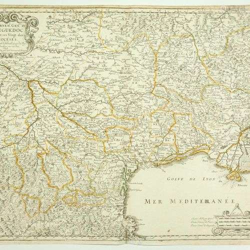 Carte de 1651 : « Gouvernement général du LANGUEDOC, divisé ...