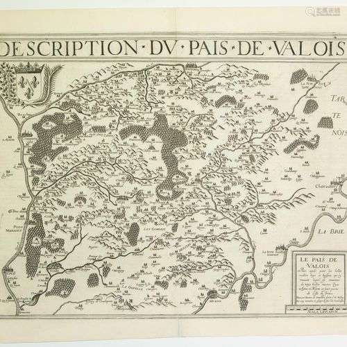 AISNE. Carte XVIIe : « Description du Pays de VALOIS. » « ai...