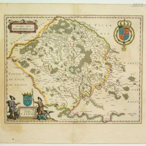 AISNE. SEINE-ET-MARNE. OISE. Pays de VALOIS. Gravure XVIIe «...