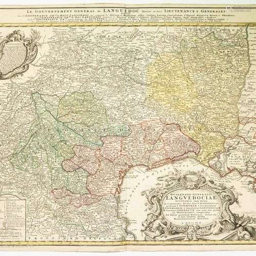 LANGUEDOC. Carte de 1742 : « Le Gouvernement général de LANG...