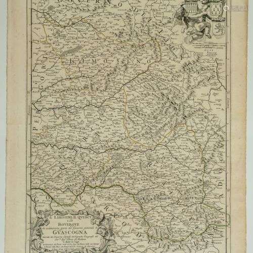 Carte Italienne de 1693, du LIMOUSIN, QUERCY, ROUERGUE ET GA...