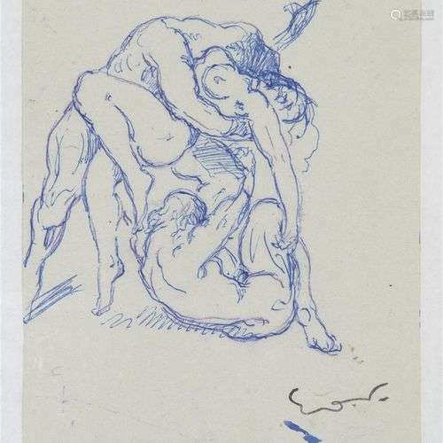 Emile Othon FRIEZ (1879-1949) Couple enlacé Dessin à l'encre...