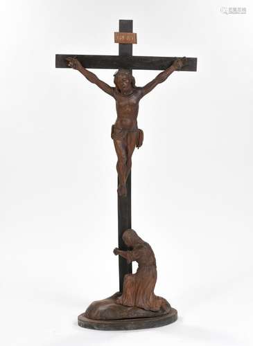 Déploration du Christ, groupe en bois sculpté en ronde bosse...