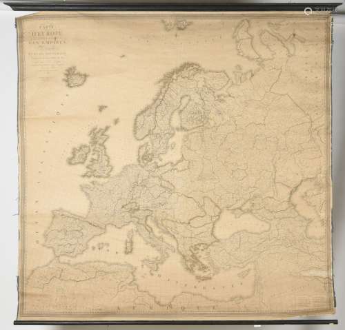 P LAPIE, Importante carte de l'Europe des Empires et Etats s...