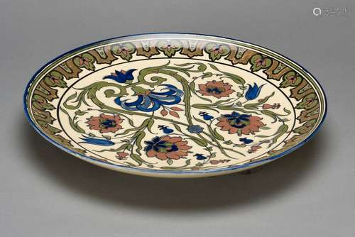 SARREGUEMINES, plat à décor Iznik D : 38 cm