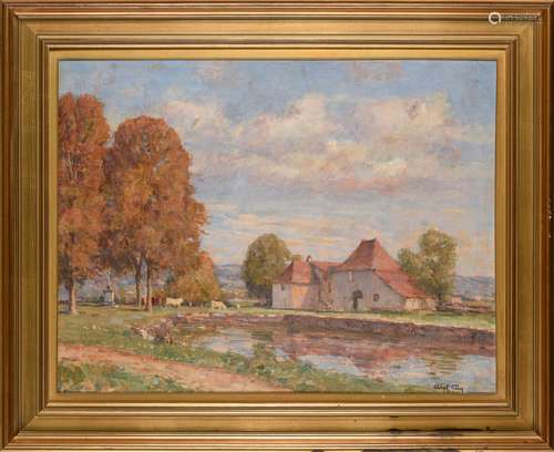 Abel GAY (1877-1961) Paysage aux arbres Huile sur panneau si...