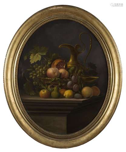 Mathieu BERGER (Ecole lyonnaise 19eme siècle) Nature morte a...