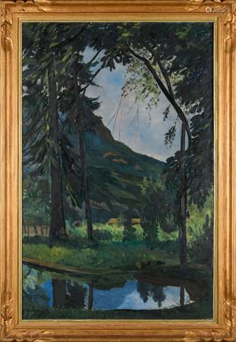 Jean COUTY (1907-1991) Paysage avec montagne Huile sur toile...