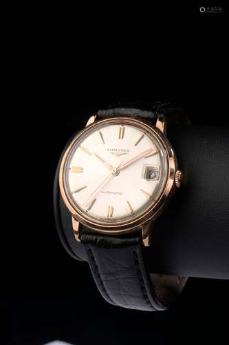 LONGINES.Montre bracelet d'homme, le boîtier en or jaune 18k...