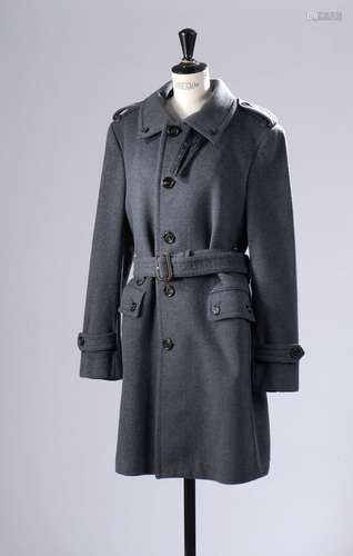 BURBERRY.Manteau en laine et cachemire gris ligne 