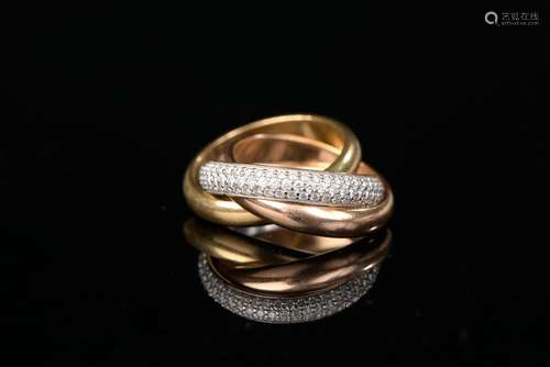 CARTIER.Bague trois ors 18k modèle 